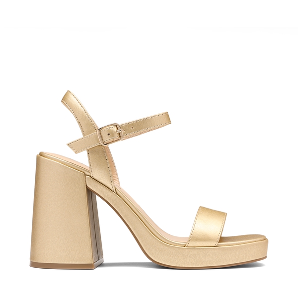 Platform Chunky High Heel Sandals - GOLD - 2