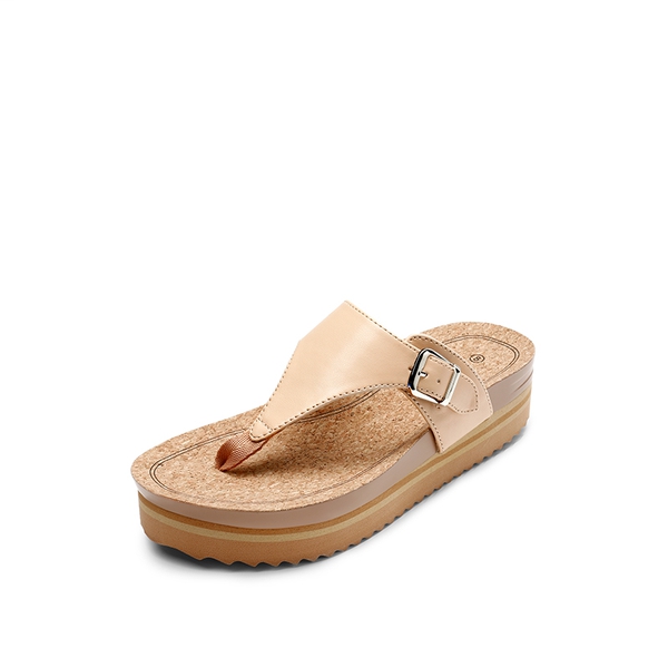 Arch Support Platform Thong Sandals - NUDE -  0