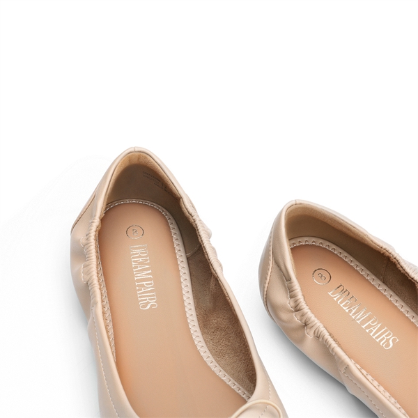 Bowknot Soft Foldable Ballet Flats - NUDE - 3