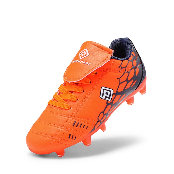 Boys & Girls Soccer Football Cleats Shoes - ORANGE NAVY -  0