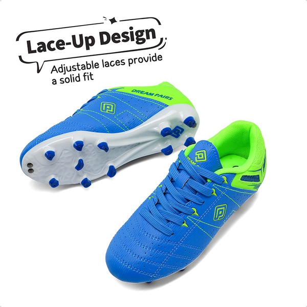 Boys & Girls Soccer Cleats Shoes - ROYAL LEMON GREEN - 3