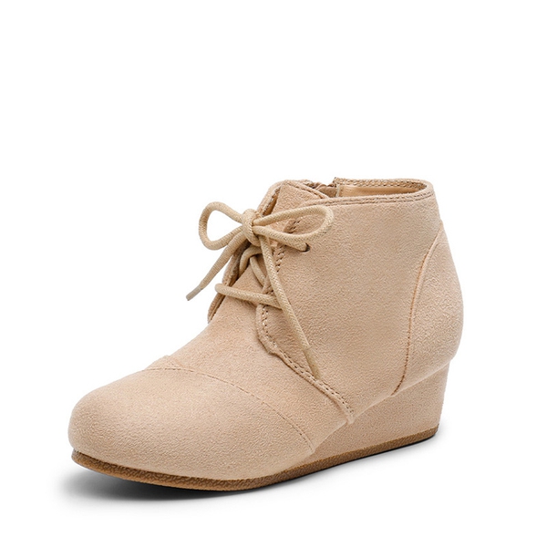 Cute and Comfortable Girl's Wedge Boots - BEIGE -  0