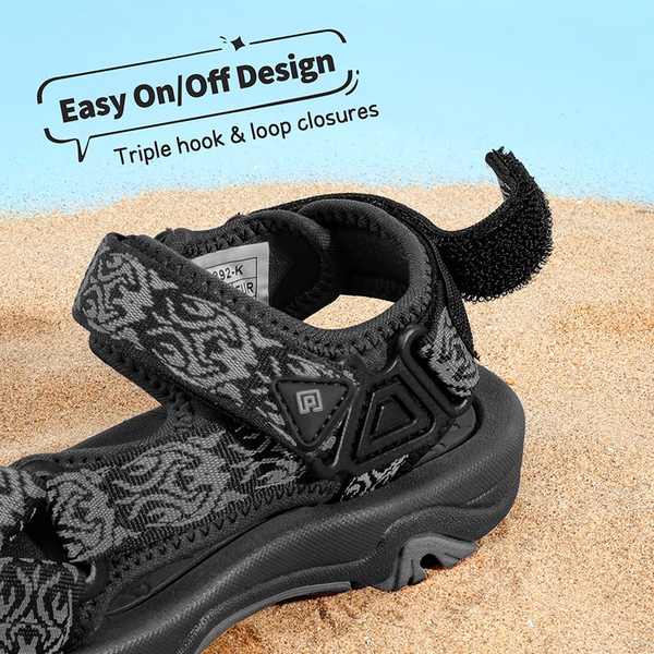 Boys and Girls Strap Sports Sandals - BLACK - 3