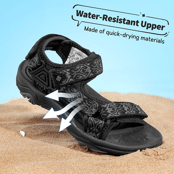 Boys and Girls Strap Sports Sandals - BLACK - 2