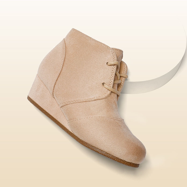 Cute and Comfortable Girl's Wedge Boots - BEIGE - 4