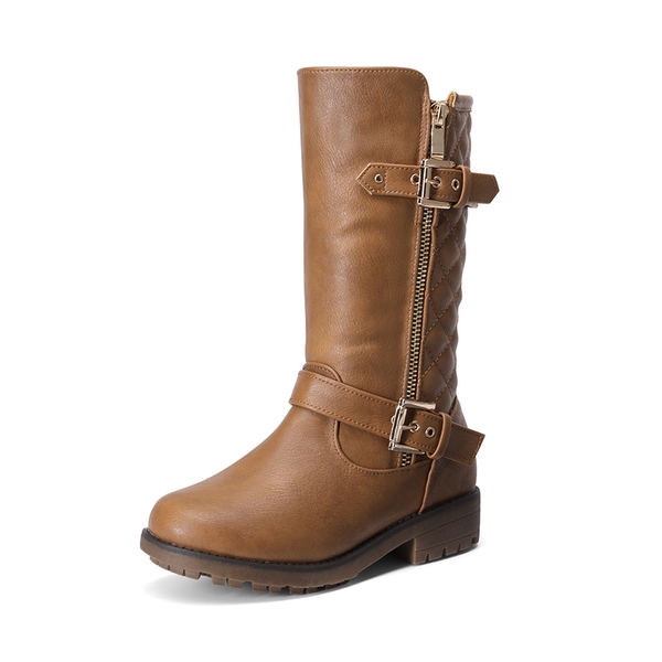 Girls Faux Winter Riding Boots - TAN -  0