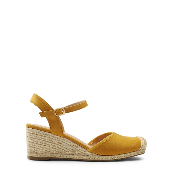 Espadrille Ankle Strap Wedge Sandals - YELLOW - 2