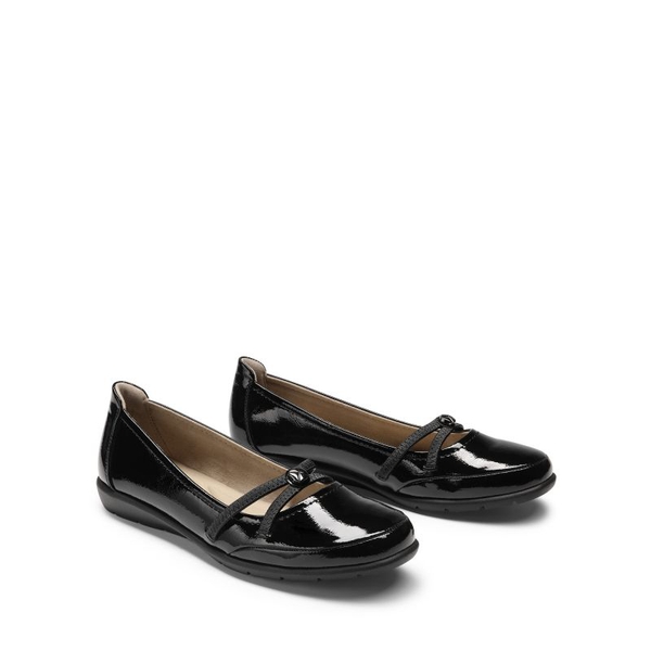 Crossover Straps Slip-On Flats - BLACK PAT - 2