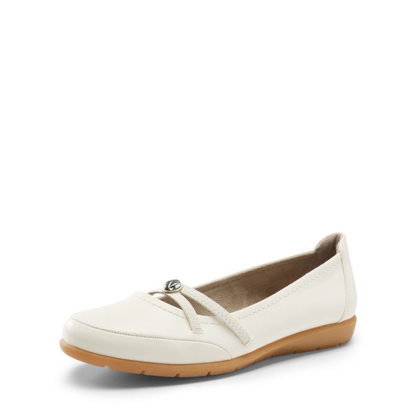 Crossover Straps Slip-On Flats - WHITE -  0