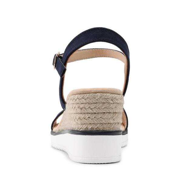  Espadrille Ankle Strap Wedge Sandals - NAVY - 3