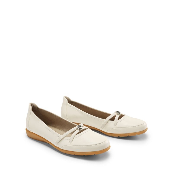Crossover Straps Slip-On Flats - WHITE - 2