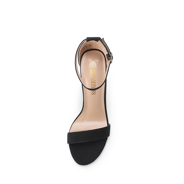 Chunky High Heel Sandals - BLACK SUEDE - 3