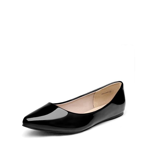 Pointed Toe Ballet Slip On Flatsccc - BLACK PAT -  0
