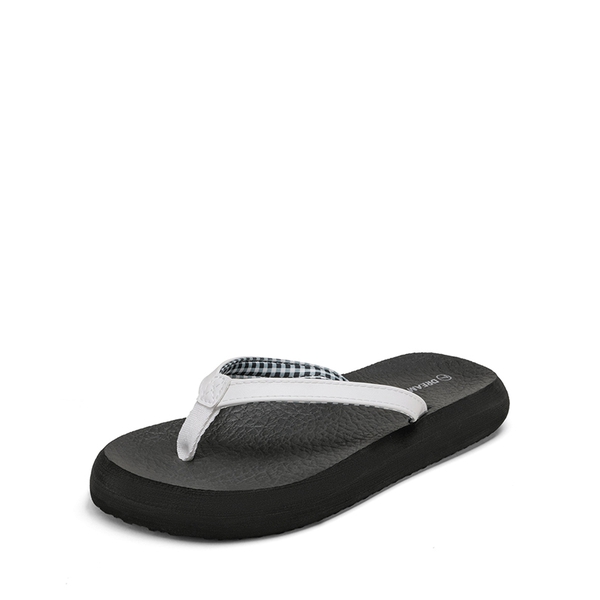 Arch Support Flip Flops - WHITE BLACK -  0