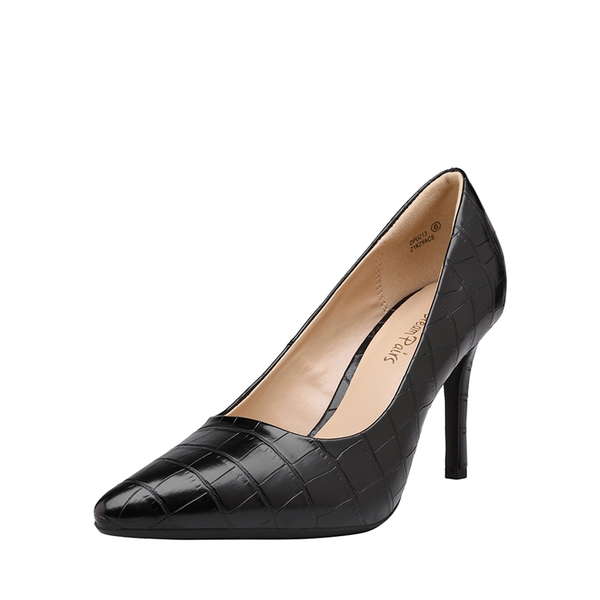 Belle Vie Pointed Toe Stiletto Pumps - BLACK STONE PATTERN -  0