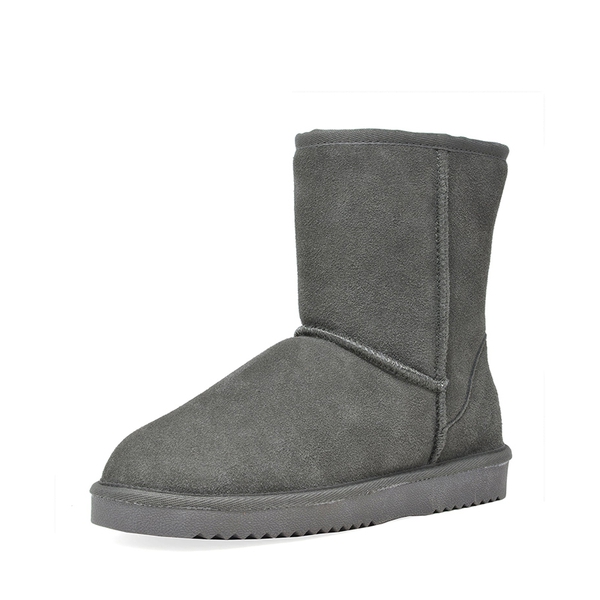 Suede Mid Calf Snow Boots - GREY -  0
