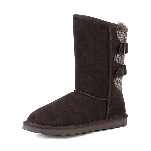 Fur Lined Winter Boots - BROWN -  0