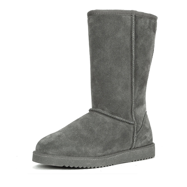 Suede Faux Fur Snow Boots - GREY -  0