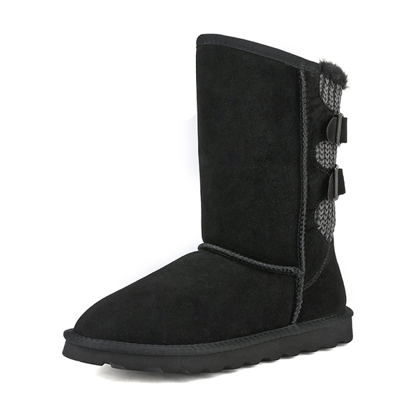 Fur Lined Winter Boots - BLACK -  0