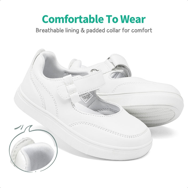 Kids Soft Walking Flat Shoes - WHITE - 4