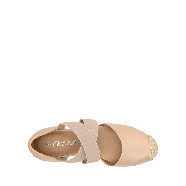 Closed-Toe Criss Cross Espadrille Sandals - NUDE - 3