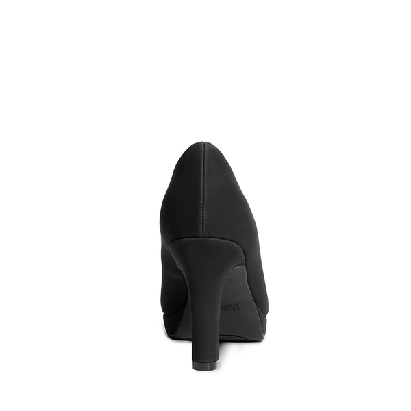 Platform Comfortable Mid Heel Pumps - BLACK-NUBUCK - 4