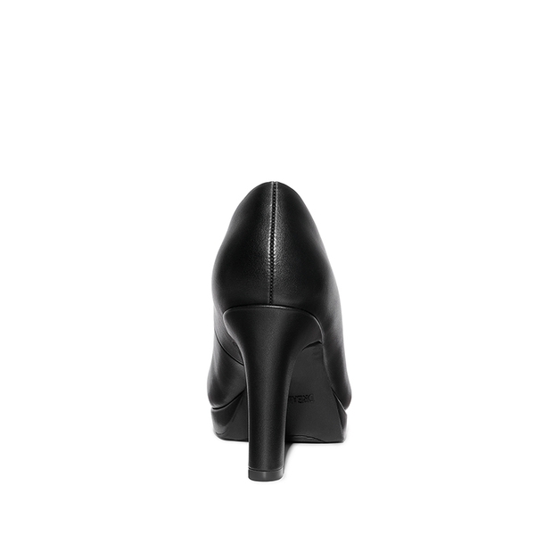 Platform Comfortable Mid Heel Pumps - BLACK-PU - 5