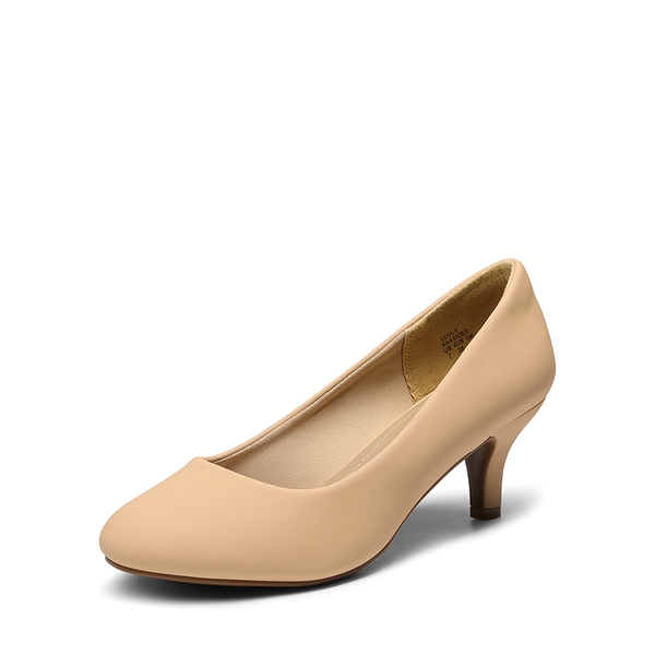 Comfy Round Toe Low Heel Pumps - NUDE NUBUCK -  0