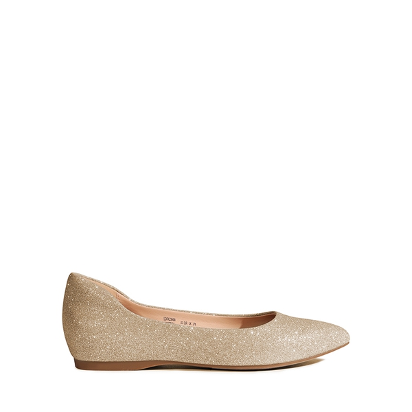 Pointed Toe Arch Support Flats - GOLD-GLITTER - 2