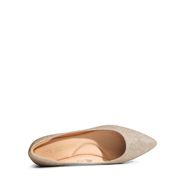 Pointed Toe Arch Support Flats - GOLD-GLITTER - 3