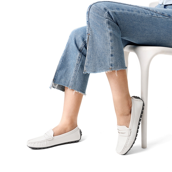Casual Slip-on Penny Loafers - WHITE - 1