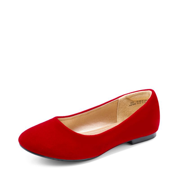 Girl's Slip on Ballerina Flats - RED SUEDE -  0