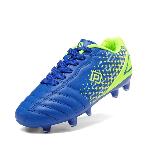 Boys & Girls Outdoor Football Soccer Cleats - ROYAL BLUE NEON GREEN -  0