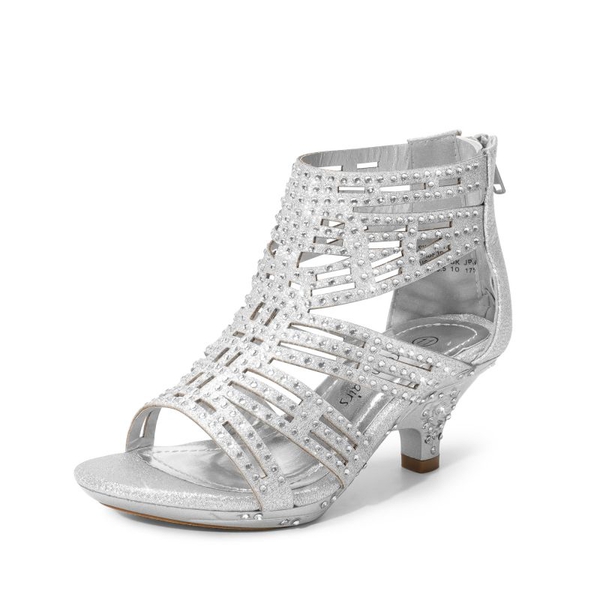 Girls Rhinestones Sandals - SILVER -  0