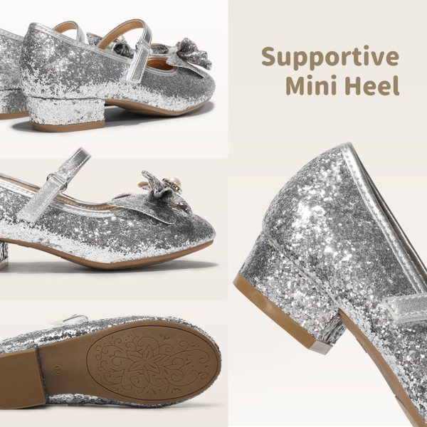 Girls Mary Jane Shoes - SILVER - 3