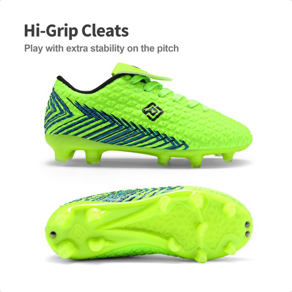 Boys And Girls Soccer Cleats - NEON GREEN BLACK - 1