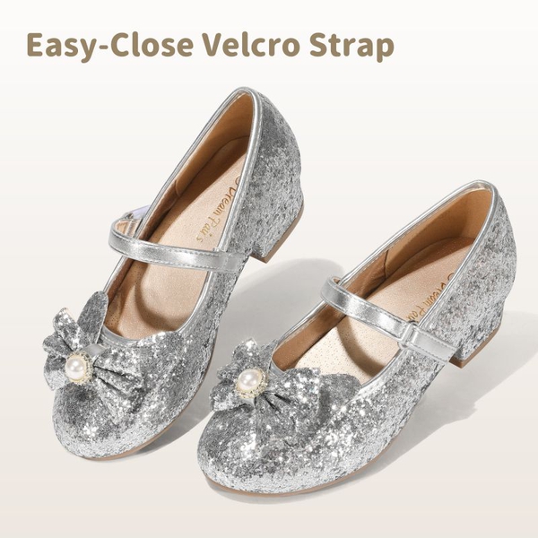 Girls Mary Jane Shoes - SILVER - 1