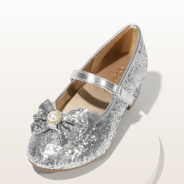 Girls Mary Jane Shoes - SILVER - 4