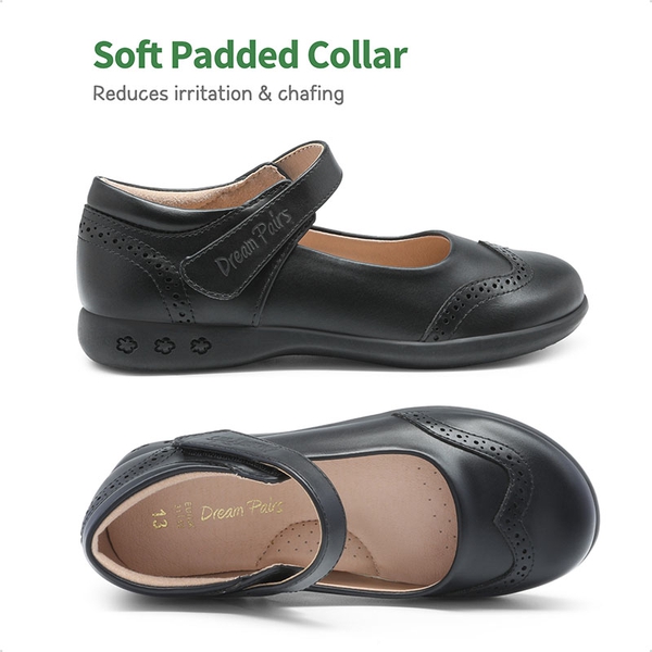 Girls Mary Jane Dress Flats - BLACK - 4