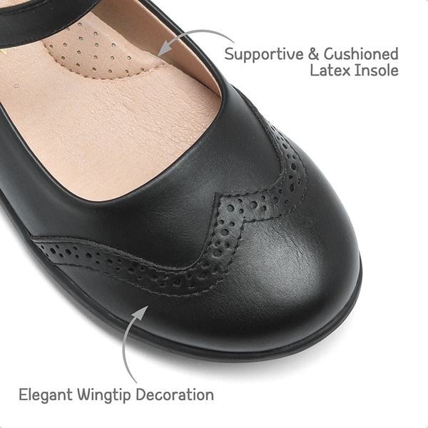 Girls Mary Jane Dress Flats - BLACK - 2