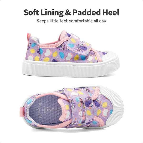 Kids  U-shaped Fastening Cartoon Walking Shoes - PURPLE - 1