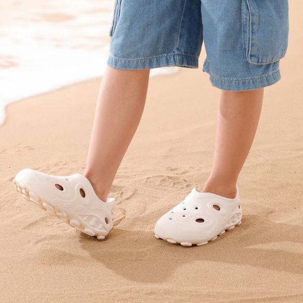 Kids 3 in 1 Lightweight Slip On Outdoor Shoes - WHITE - 5