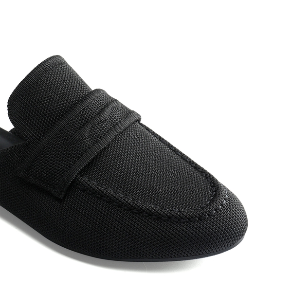 Casual Knitted Round Toe Mules - BLACK - 3