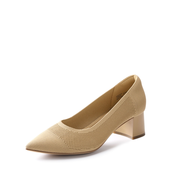  Sustainable Knit Block Heels - BEIGE -  0