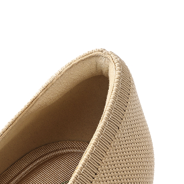 Comfortable Kitten Heels with Bow - BEIGE - 5