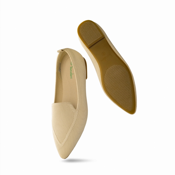 Flexible Pointed Toe Sustainable Loafers - APRICOT - 5