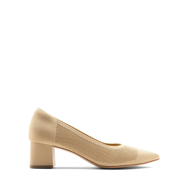  Sustainable Knit Block Heels - BEIGE - 6