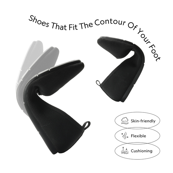 Water-Resistant Square-Toe Flats  - BLACK - 4