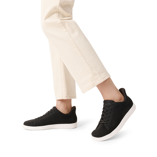 Water-Resistant Slip-On Knit Sneakers - BLACK - 1