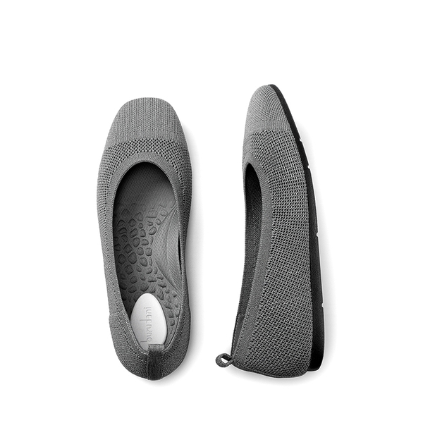 Breathable & Comfortable Square-Toe Flats  - GREY - 4